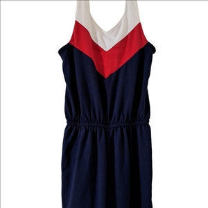 3/35$ Tommy Hilfiger Girls Romper – Size 7/8 – Navy, Red & White